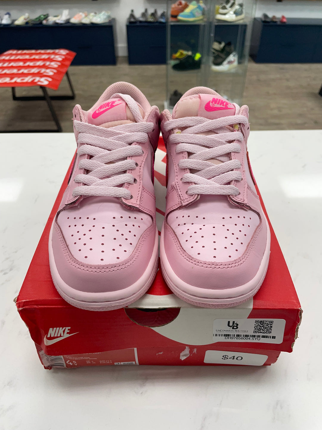 Nike Dunk Low Triple Pink (GS) - Worn