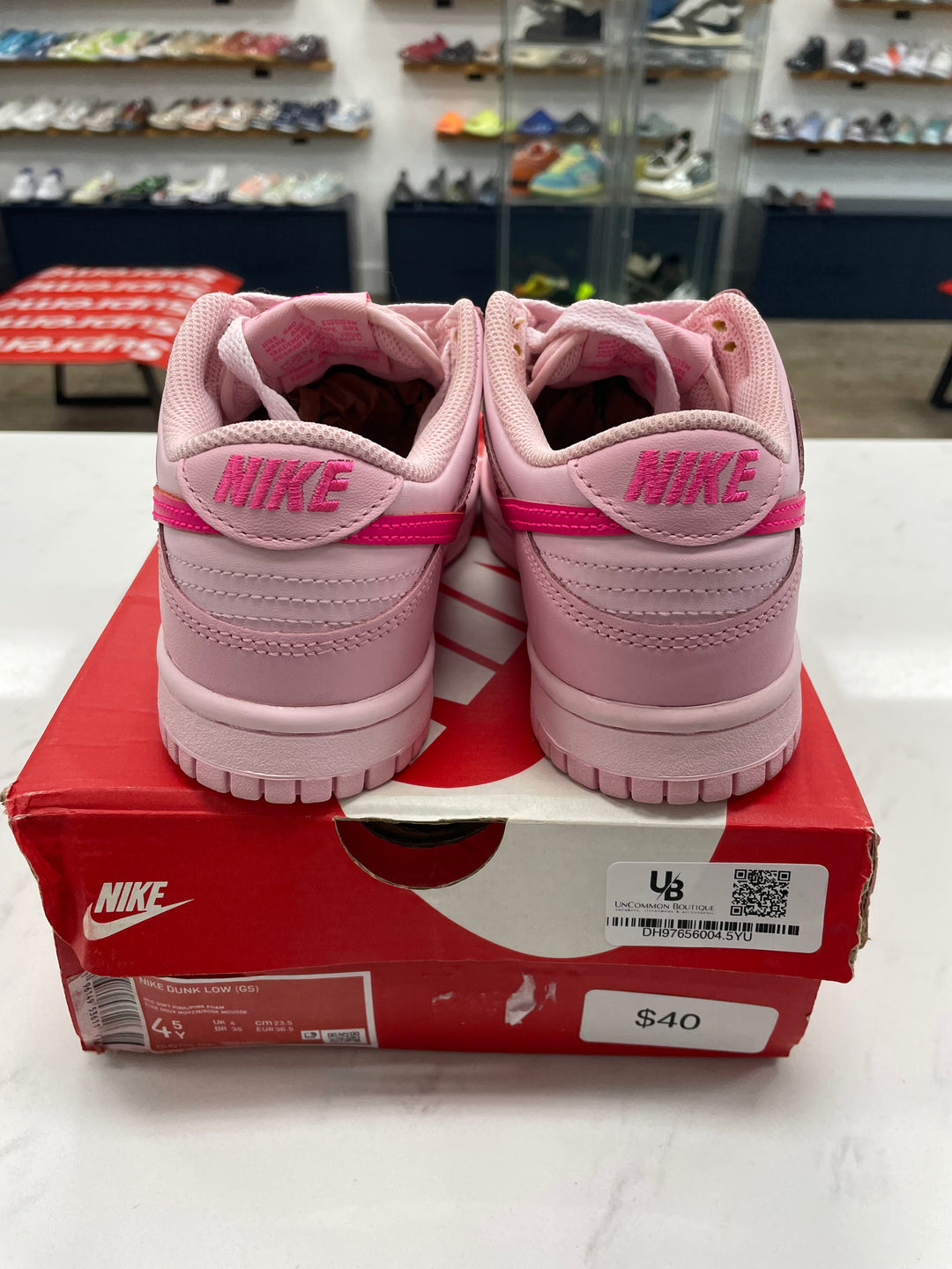 Nike Dunk Low Triple Pink (GS) - Worn