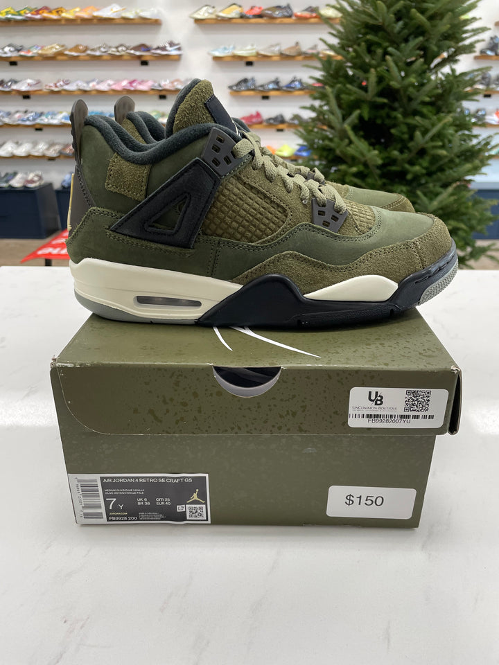 Jordan 4 Retro SE Craft Medium Olive (GS) - Worn