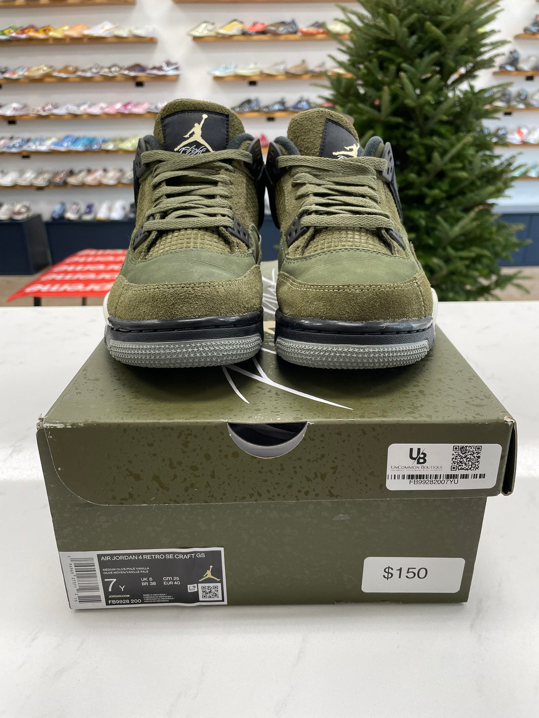 Jordan 4 Retro SE Craft Medium Olive (GS) - Worn