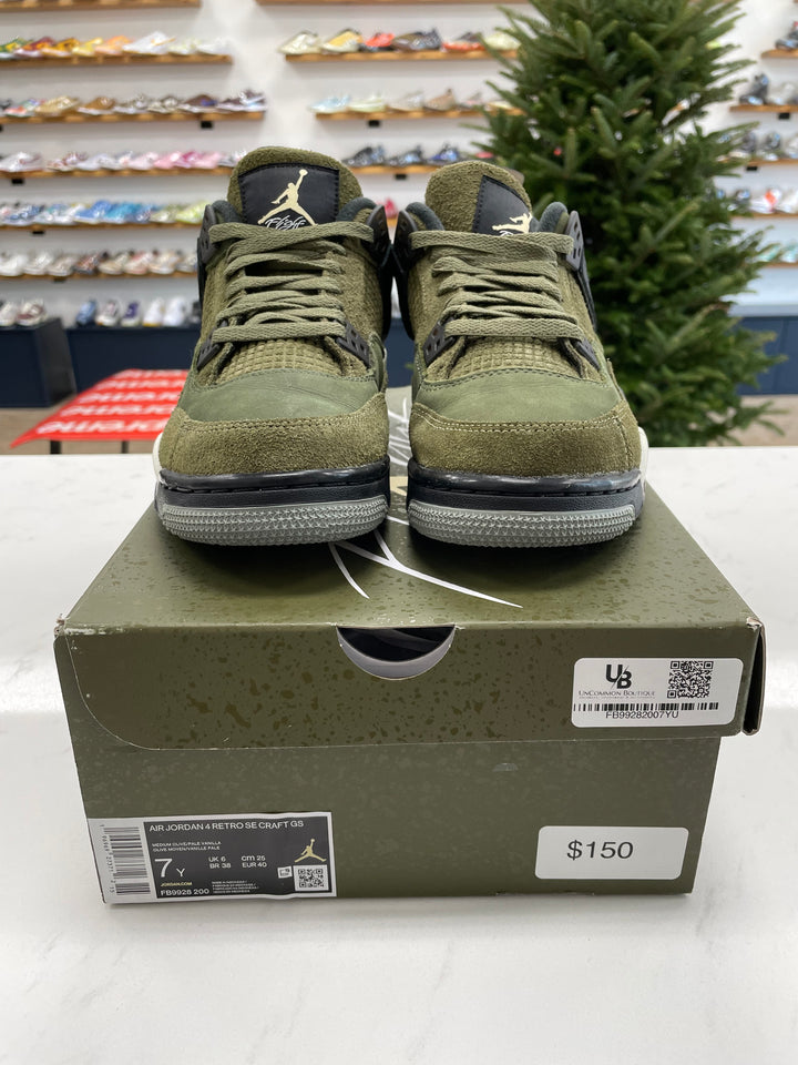 Jordan 4 Retro SE Craft Medium Olive (GS) - Worn