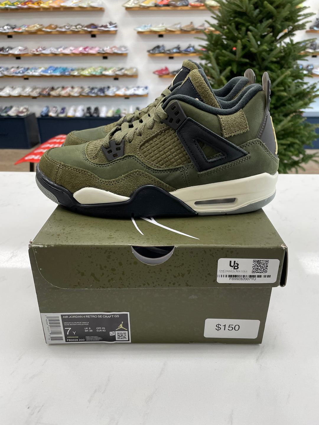 Jordan 4 Retro SE Craft Medium Olive (GS) - Worn