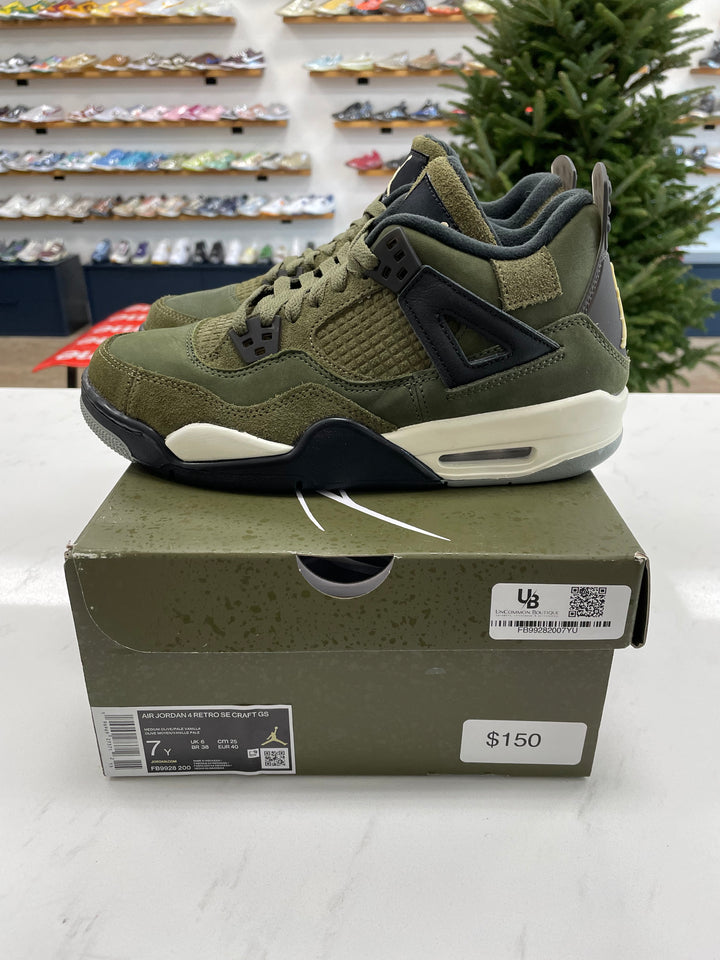 Jordan 4 Retro SE Craft Medium Olive (GS) - Worn