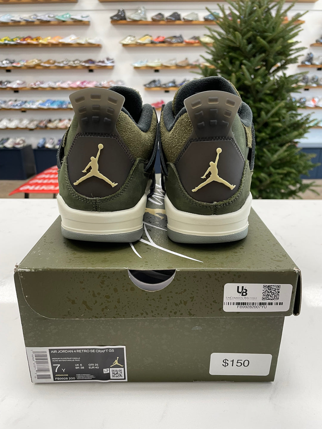 Jordan 4 Retro SE Craft Medium Olive (GS) - Worn