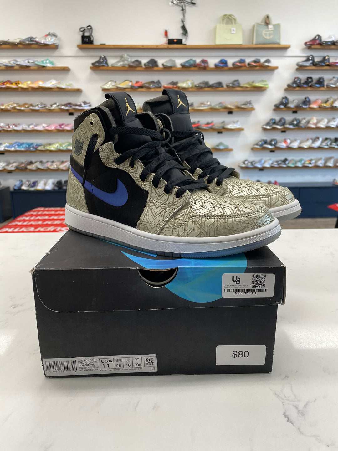 Jordan 1 High Zoom Air CMFT Gold Laser - Worn