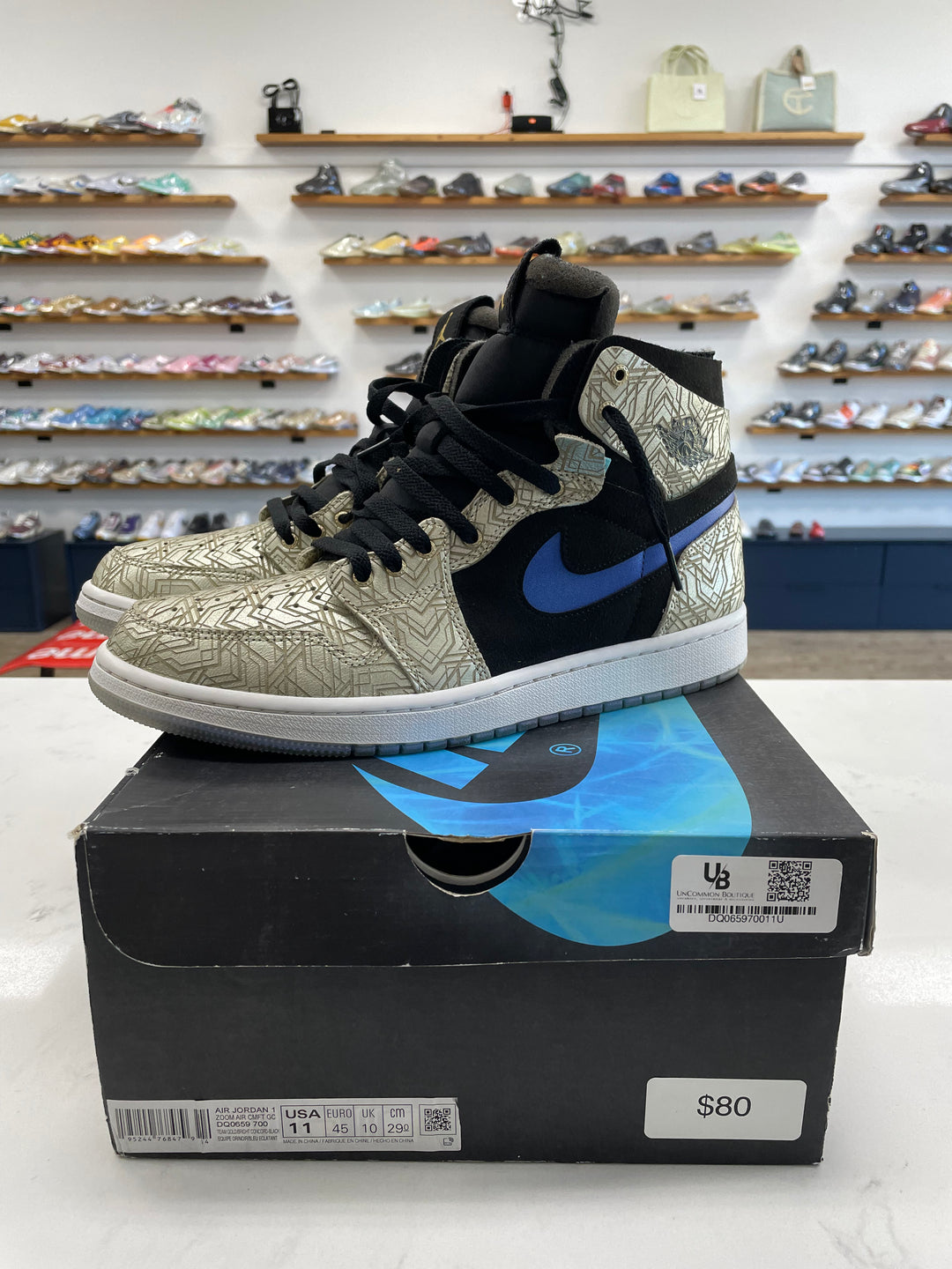 Jordan 1 High Zoom Air CMFT Gold Laser - Worn