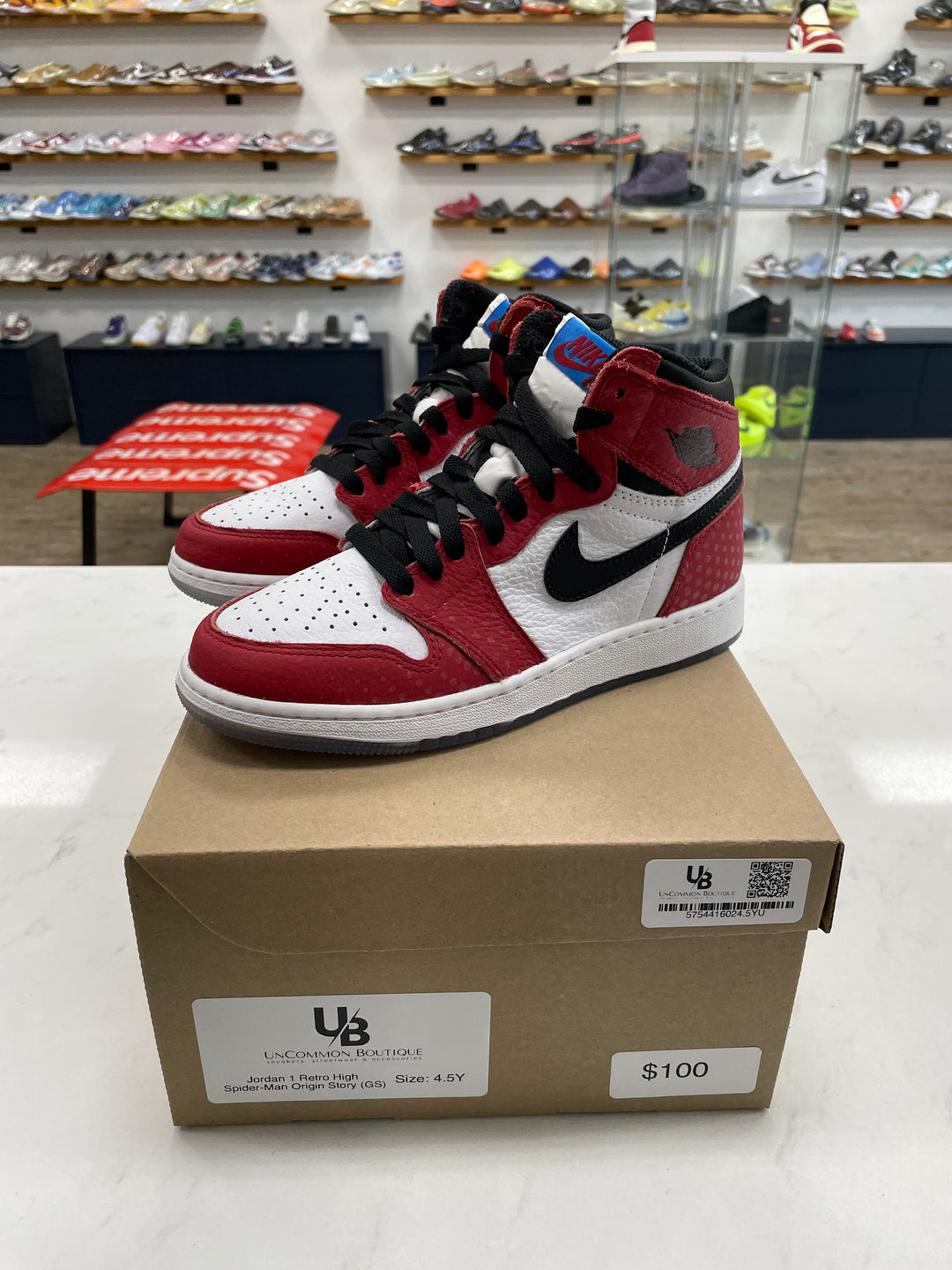 Jordan 1 Retro High Spider-Man Origin Story (GS) - Worn
