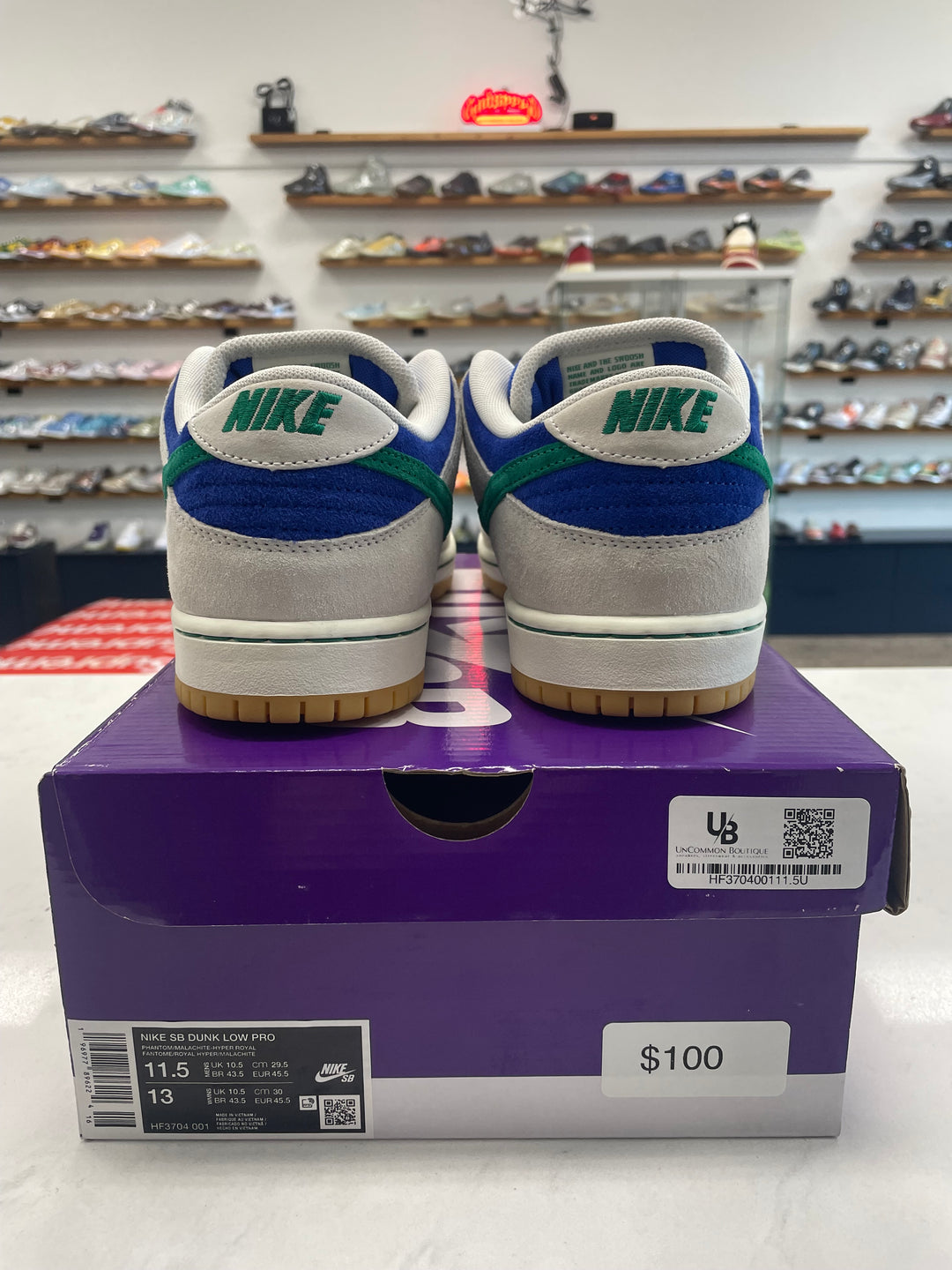 Nike SB Dunk Low Hyper Royal Malachite - Worn