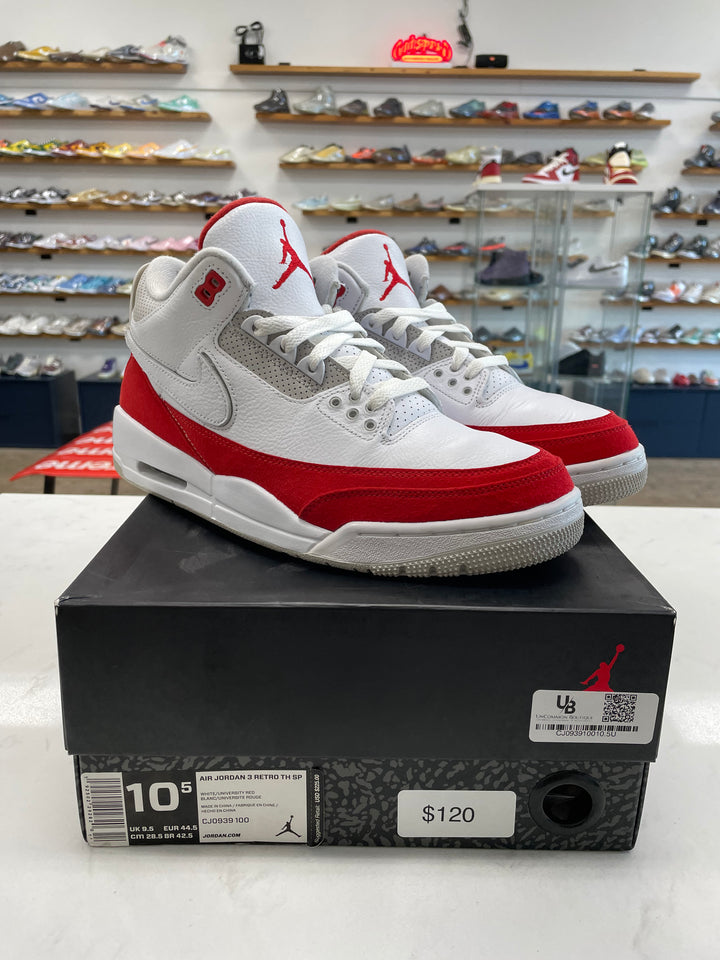Jordan 3 Retro Tinker White University Red - Worn