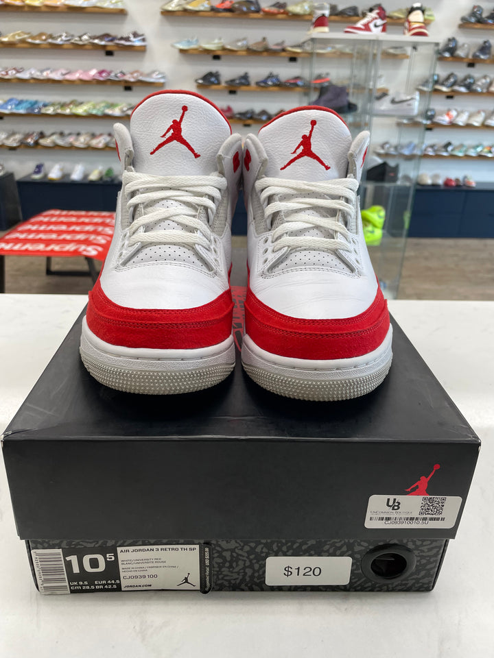 Jordan 3 Retro Tinker White University Red - Worn
