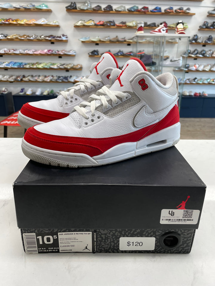 Jordan 3 Retro Tinker White University Red - Worn