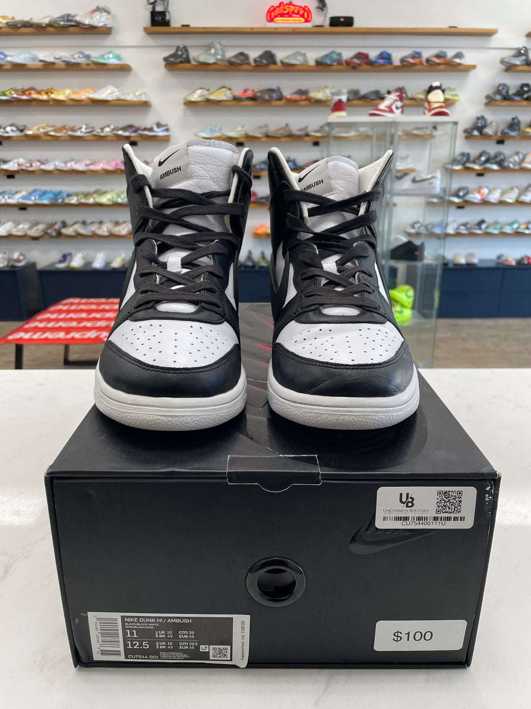 Nike Dunk High AMBUSH Black White - Worn – UnCommon Boutique