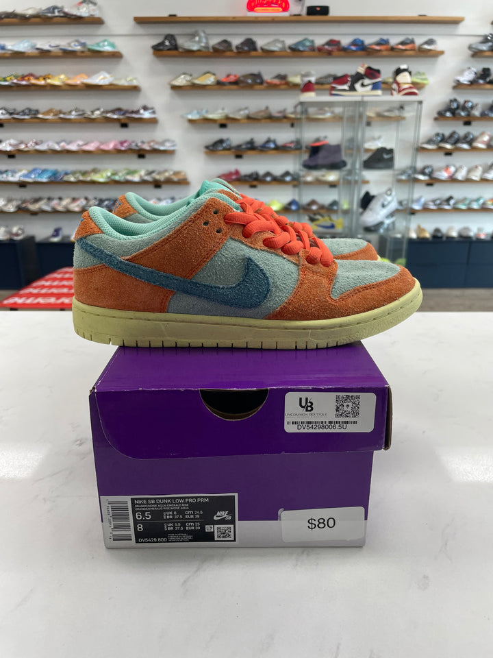Nike SB Dunk Low Orange Emerald Rise - Worn