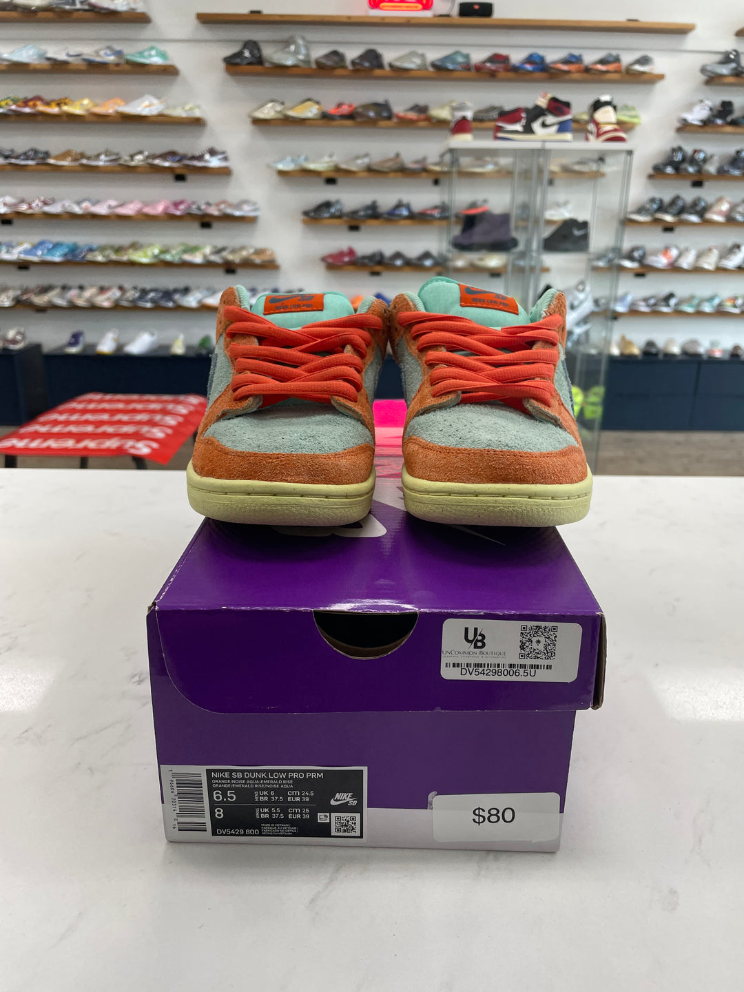 Nike SB Dunk Low Orange Emerald Rise - Worn