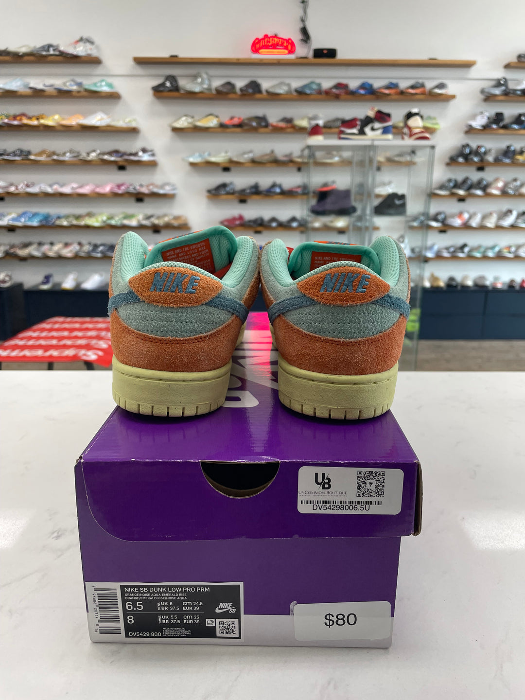 Nike SB Dunk Low Orange Emerald Rise - Worn