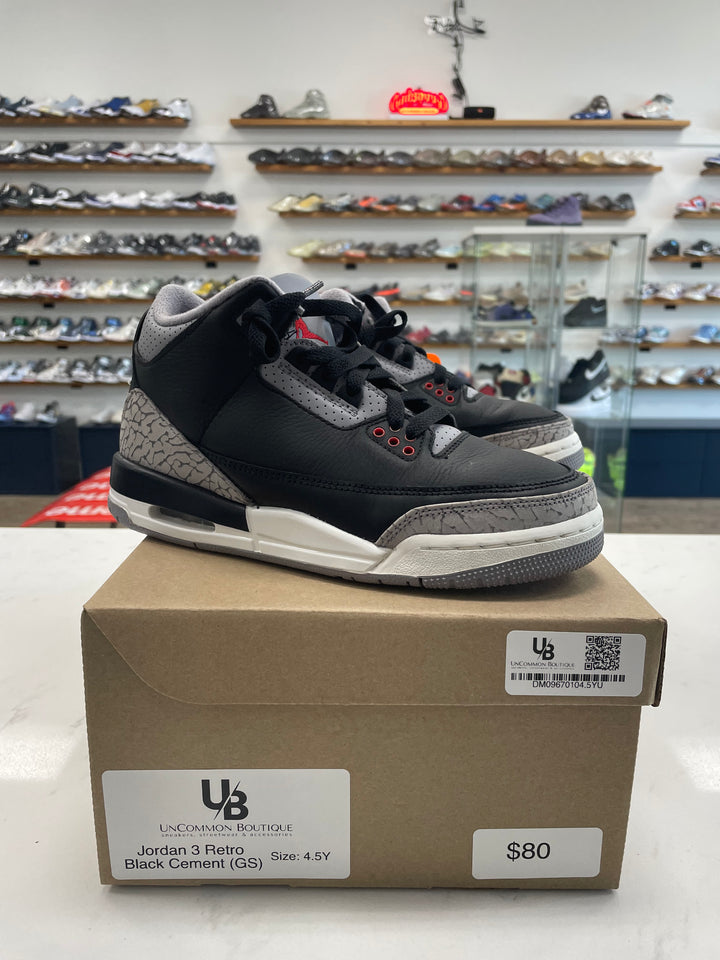 Jordan 3 Retro Black Cement (GS) - Worn