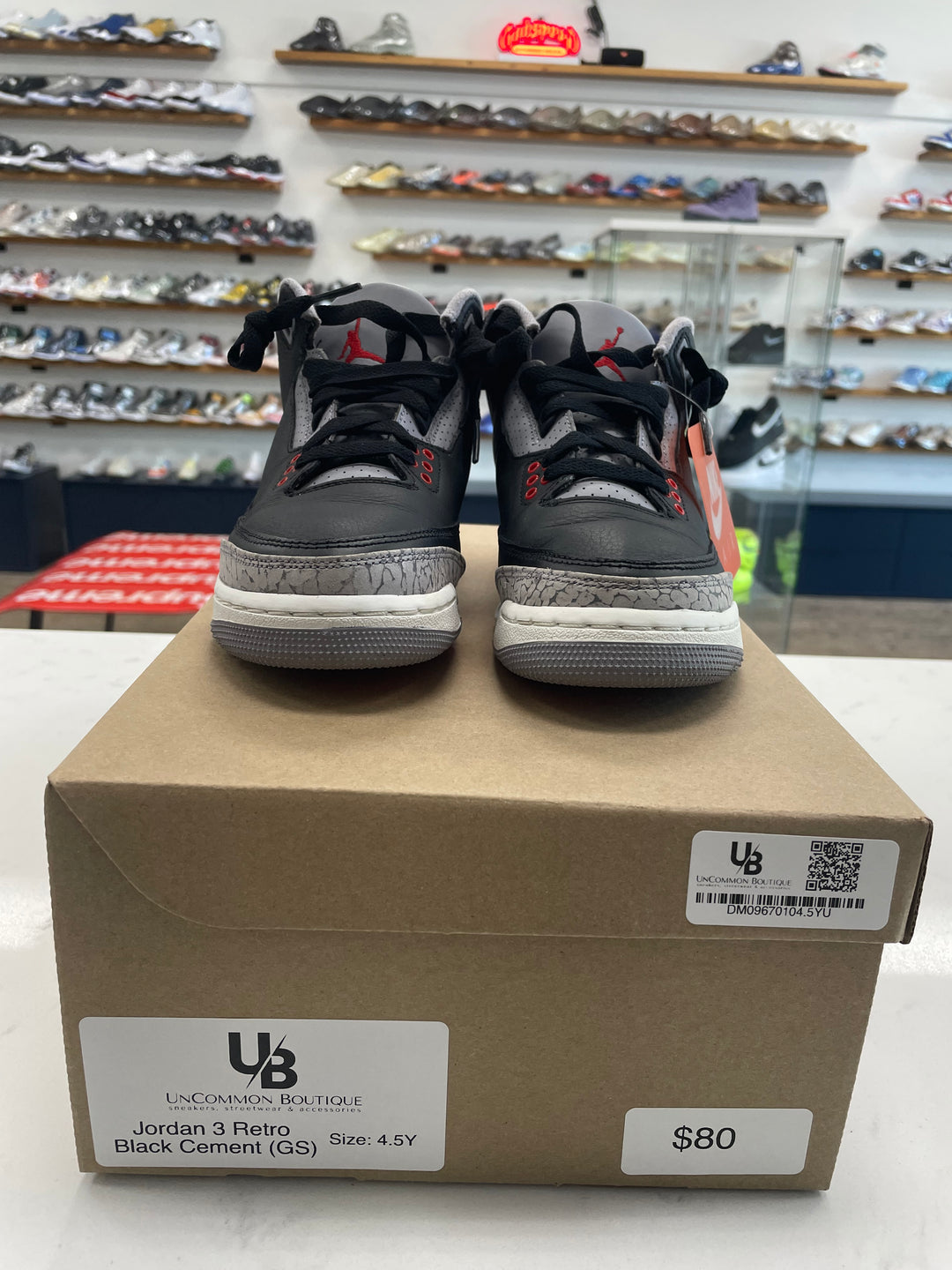 Jordan 3 Retro Black Cement (GS) - Worn