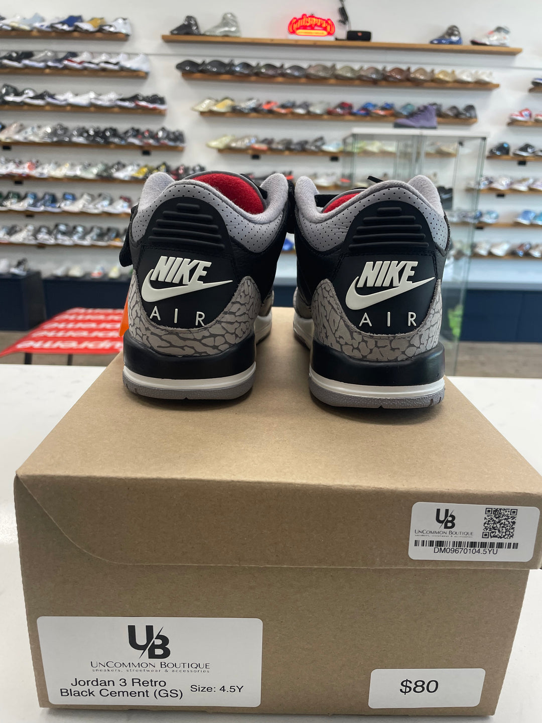 Jordan 3 Retro Black Cement (GS) - Worn