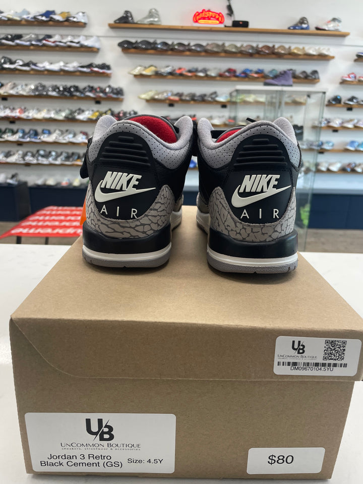 Jordan 3 Retro Black Cement (GS) - Worn