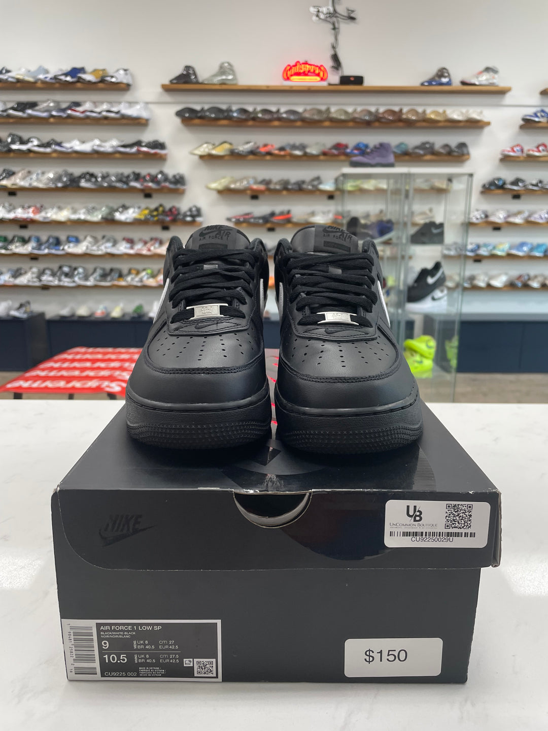 Nike Air Force 1 Low Supreme Black White - Worn