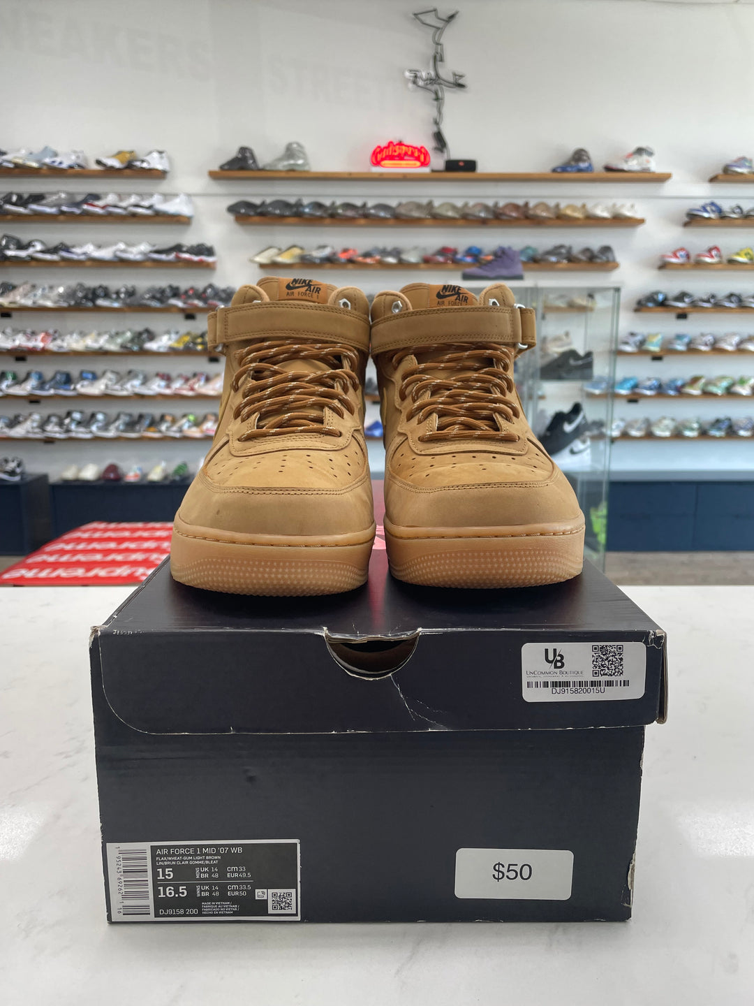 Nike Air Force 1 Mid '07 Flax - Worn