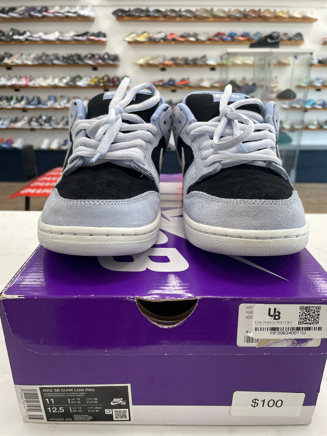 Nike SB Dunk Low Black Aluminum - Worn