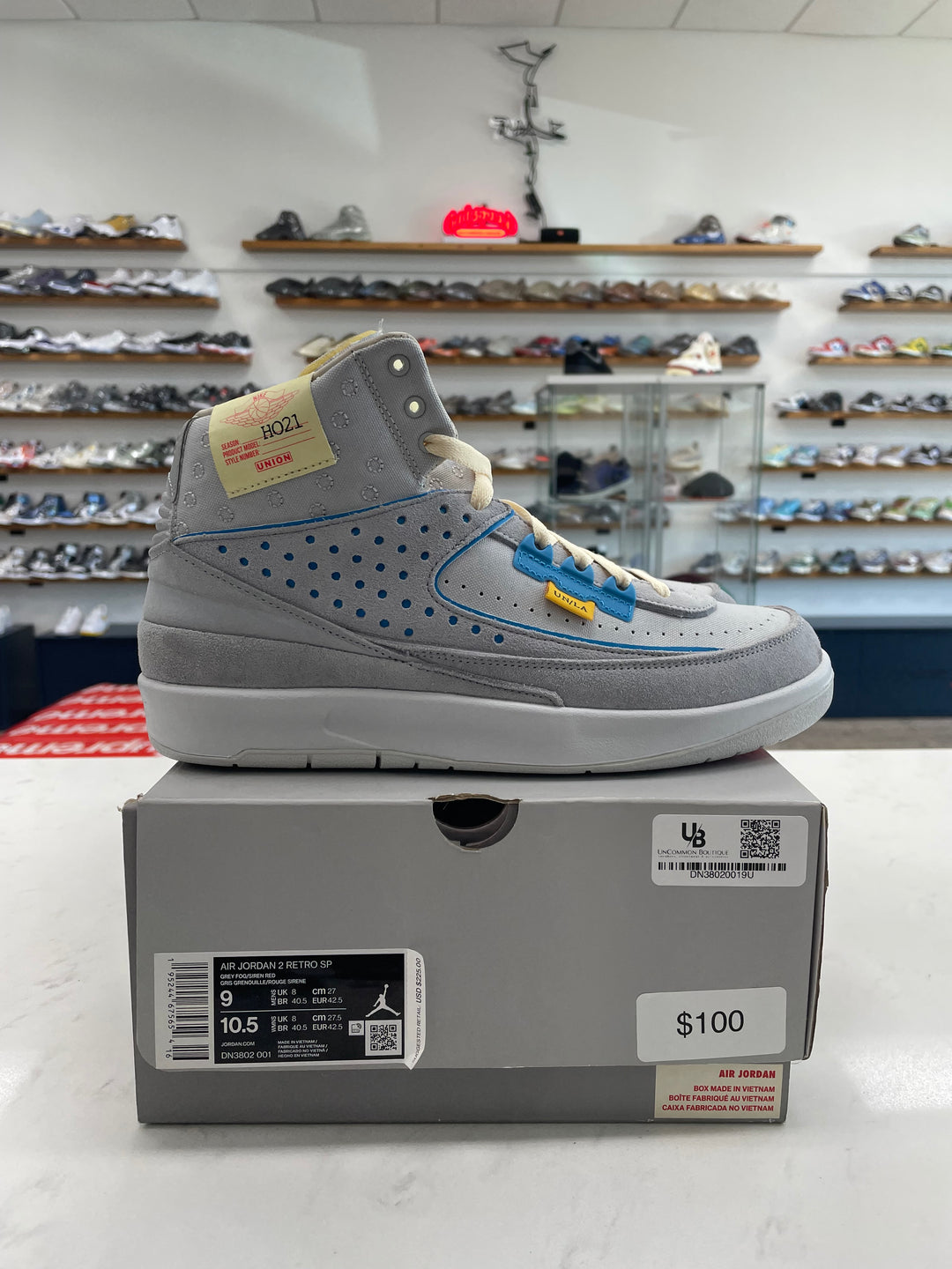 Jordan 2 Retro SP Union Grey Fog - Worn