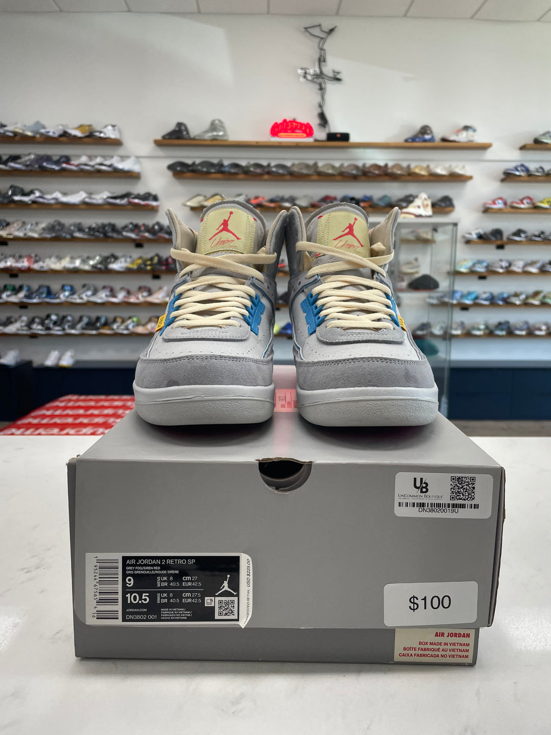 Jordan 2 Retro SP Union Grey Fog - Worn