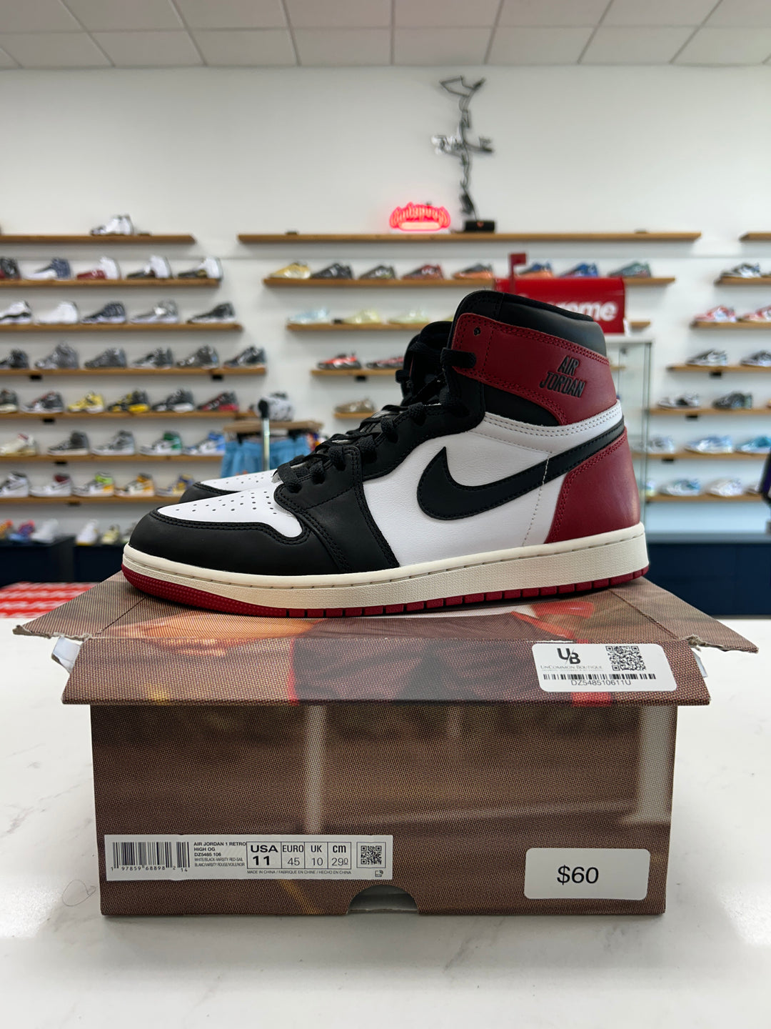 Jordan 1 Retro High OG Black Toe Reimagined -= Worn