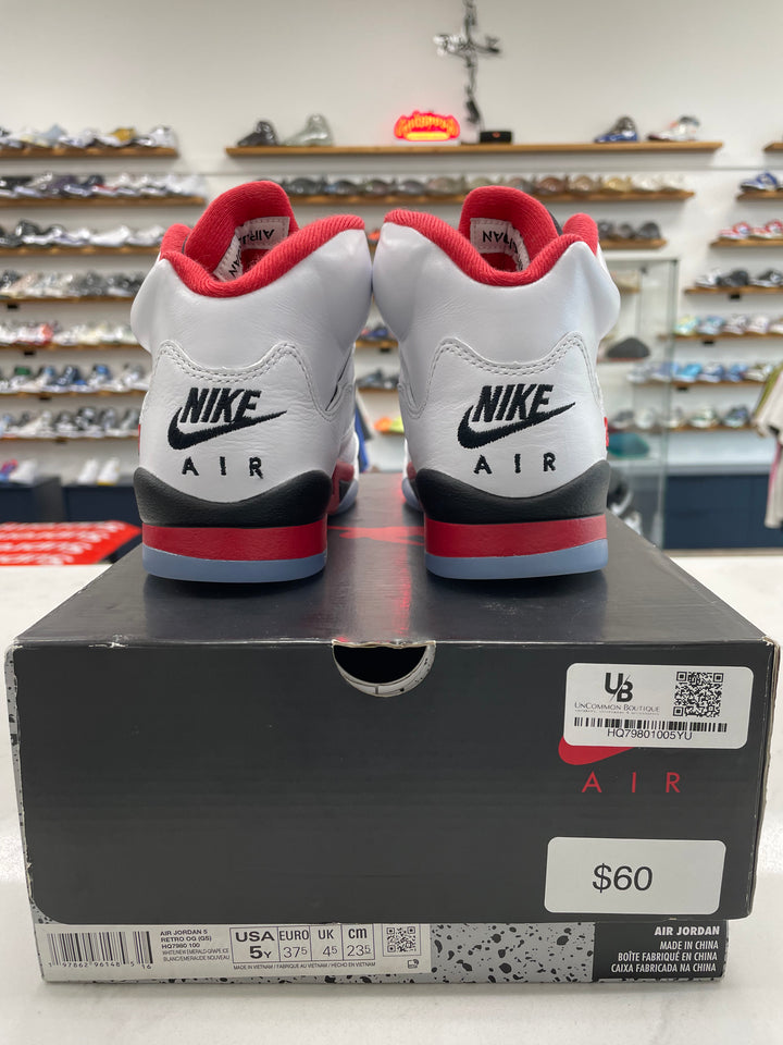 Jordan 5 Retro Fire Red Black Tongue (2025) (GS) - Worn