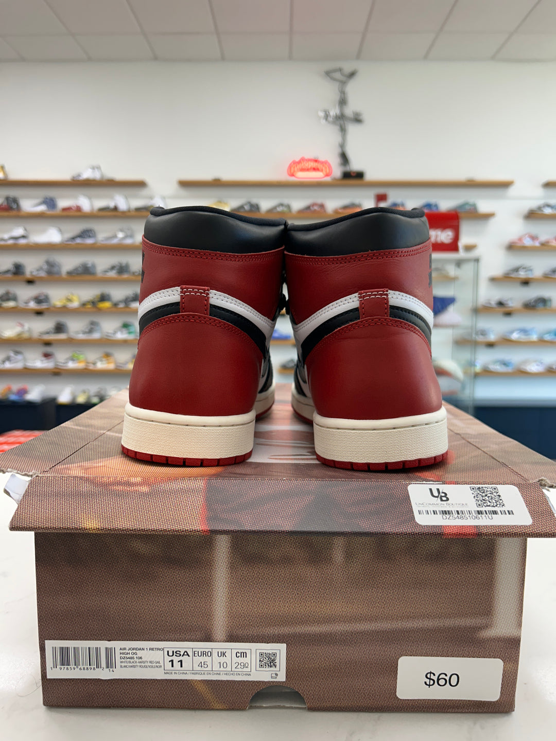 Jordan 1 Retro High OG Black Toe Reimagined -= Worn