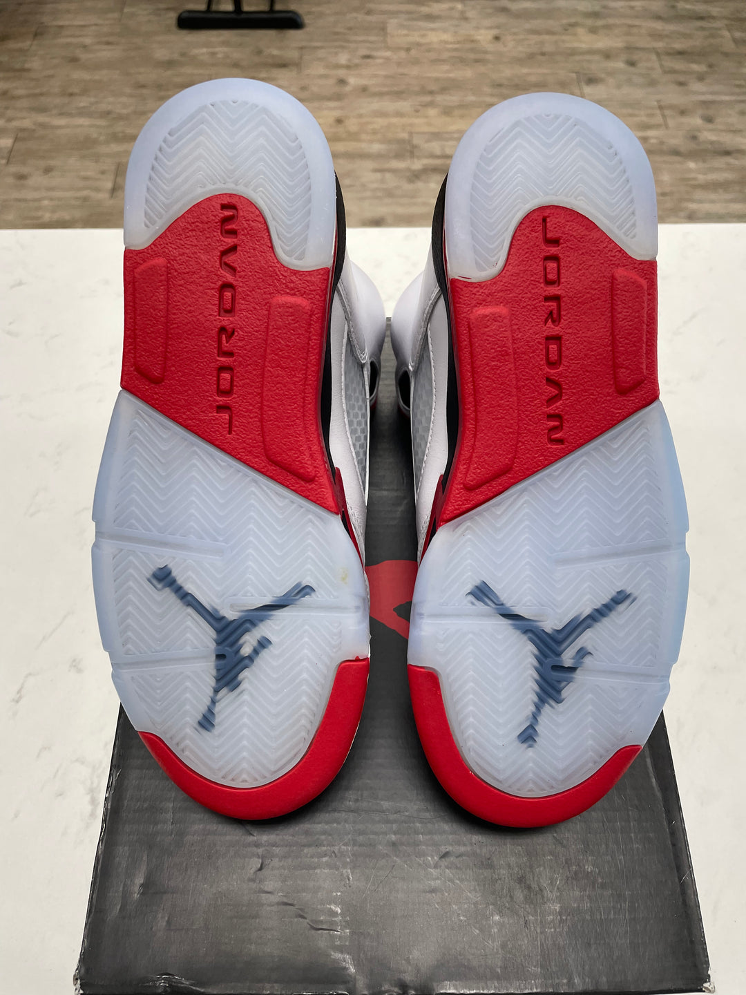 Jordan 5 Retro Fire Red Black Tongue (2025) (GS) - Worn