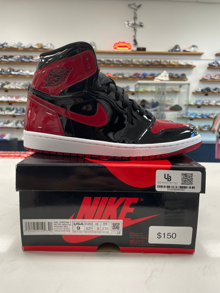 Jordan 1 Retro High OG Patent Bred - Worn