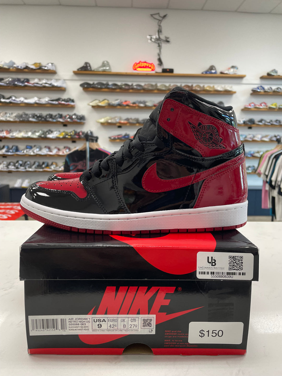 Jordan 1 Retro High OG Patent Bred - Worn