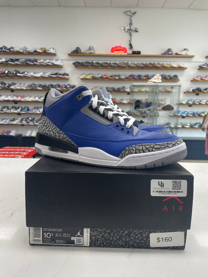 Jordan 3 Retro Varsity Royal Cement - Worn