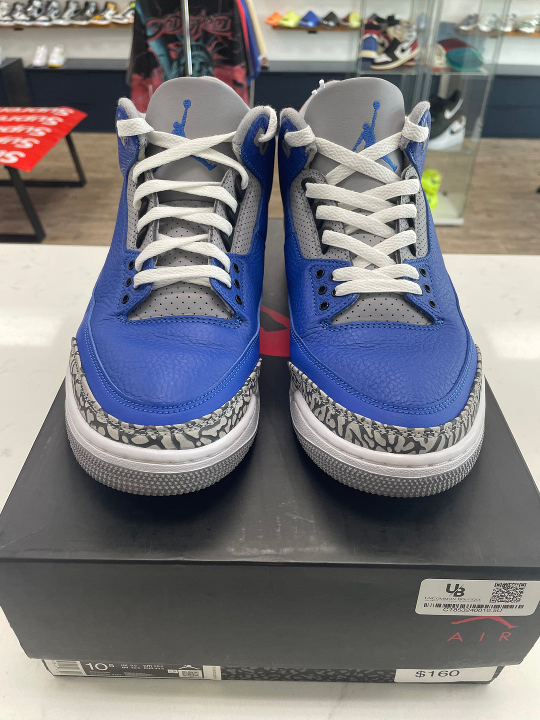 Jordan 3 Retro Varsity Royal Cement - Worn