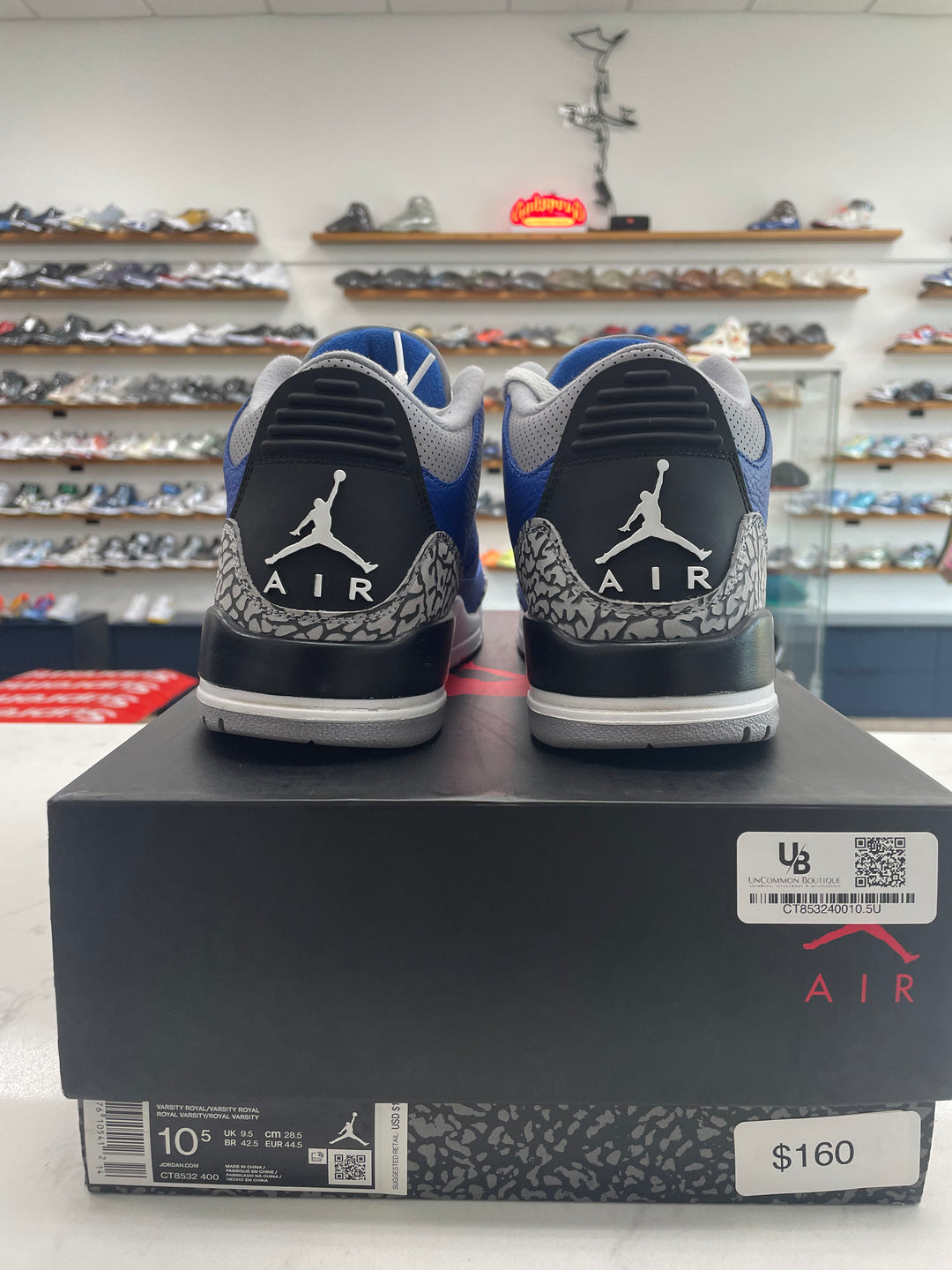 Jordan 3 Retro Varsity Royal Cement - Worn