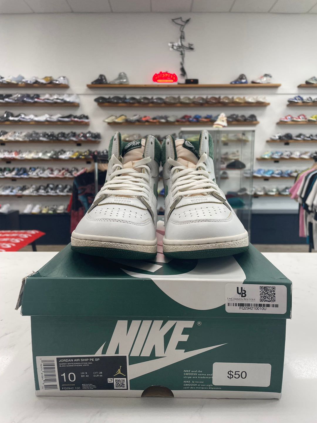 Nike Jordan Air Ship PE SP A Ma Maniére Green Stone - Worn