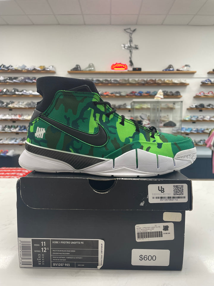 Nike Kobe 1 Protro Undefeated Green Camo (Silver Lake) - Worn