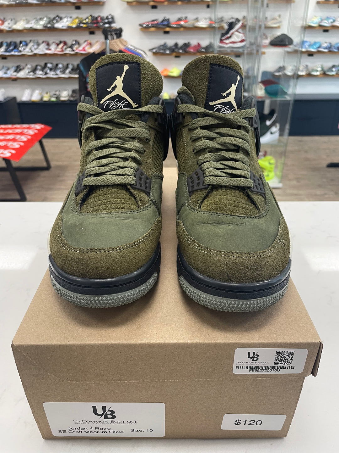 Jordan 4 Retro SE Craft Medium Olive - Worn