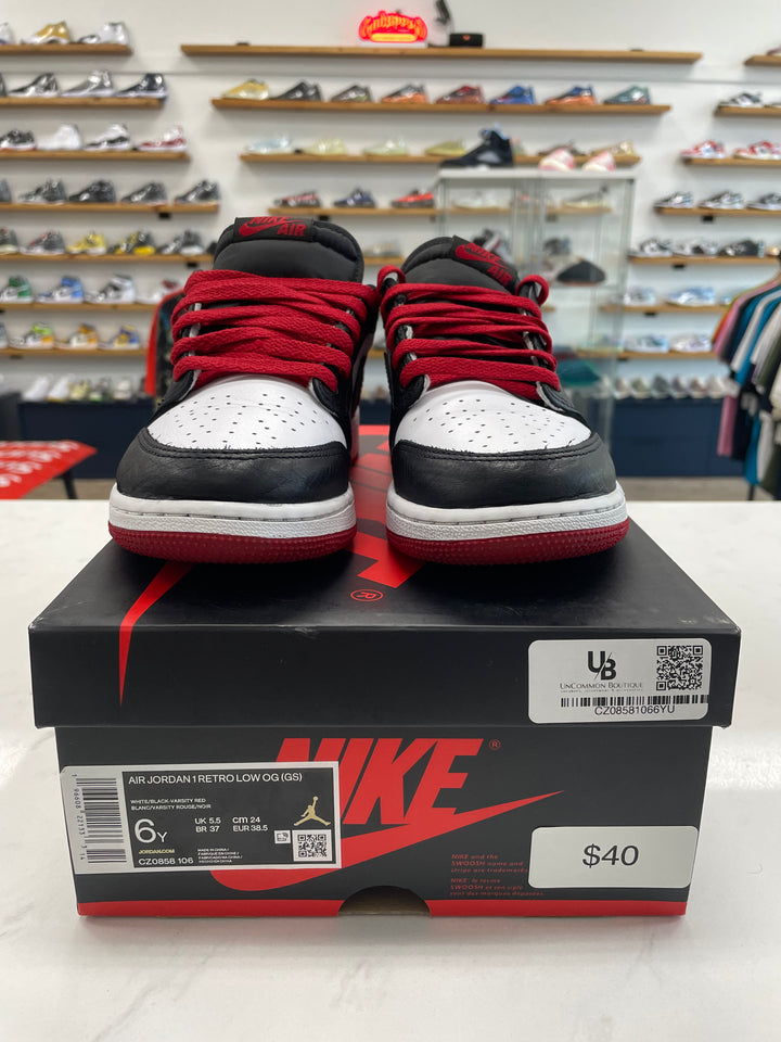 Jordan 1 Retro Low OG Black Toe (2023) (GS) - Worn