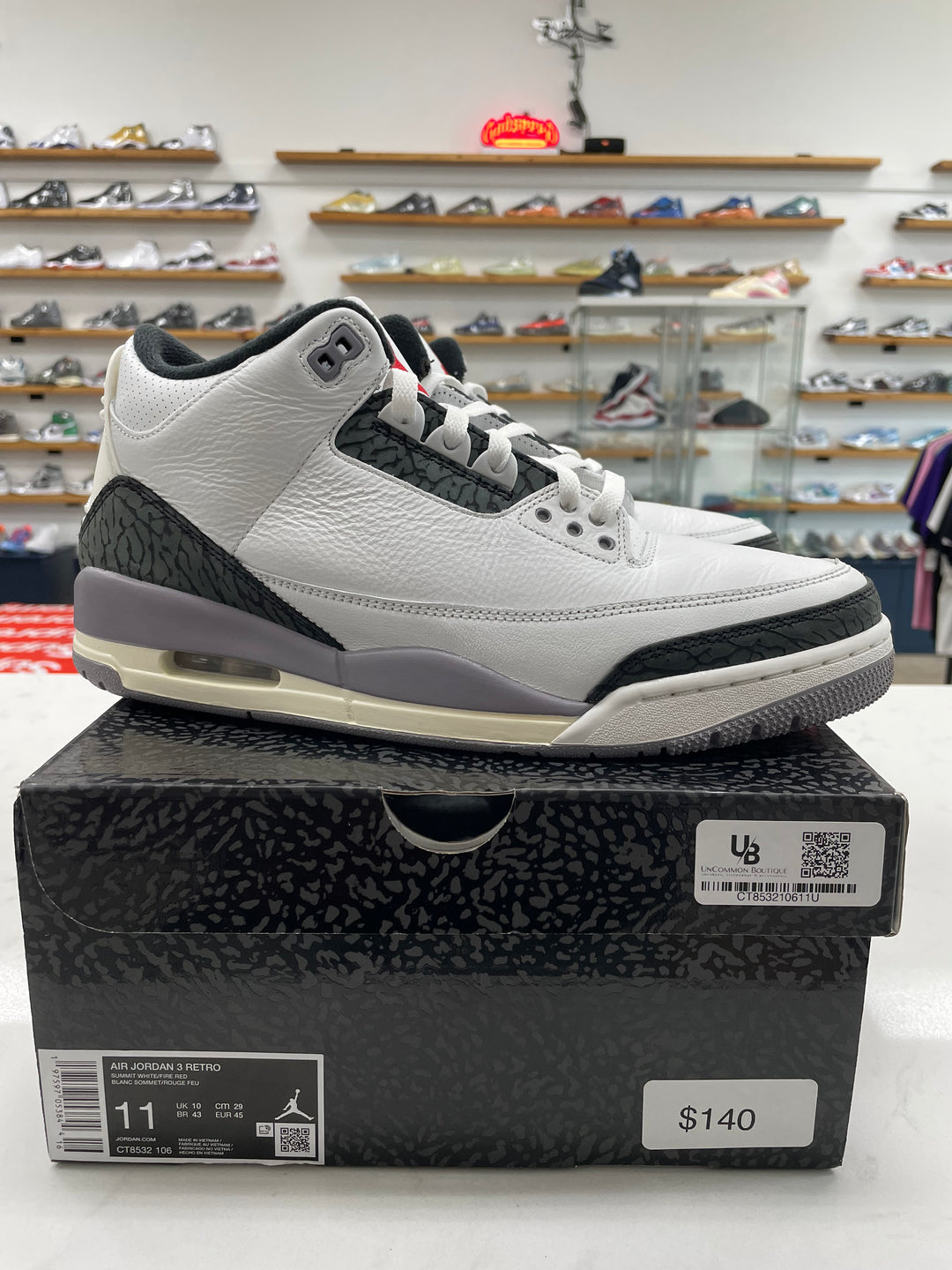 Jordan 3 Retro Cement Grey - Worn