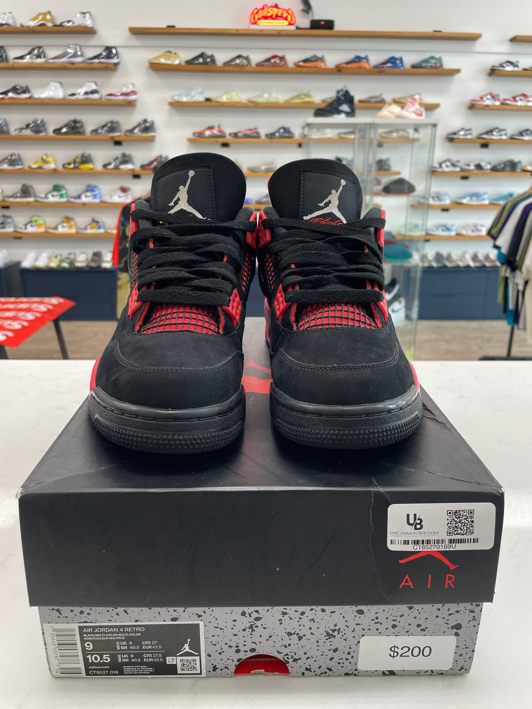Jordan 4 Retro Red Thunder - Worn