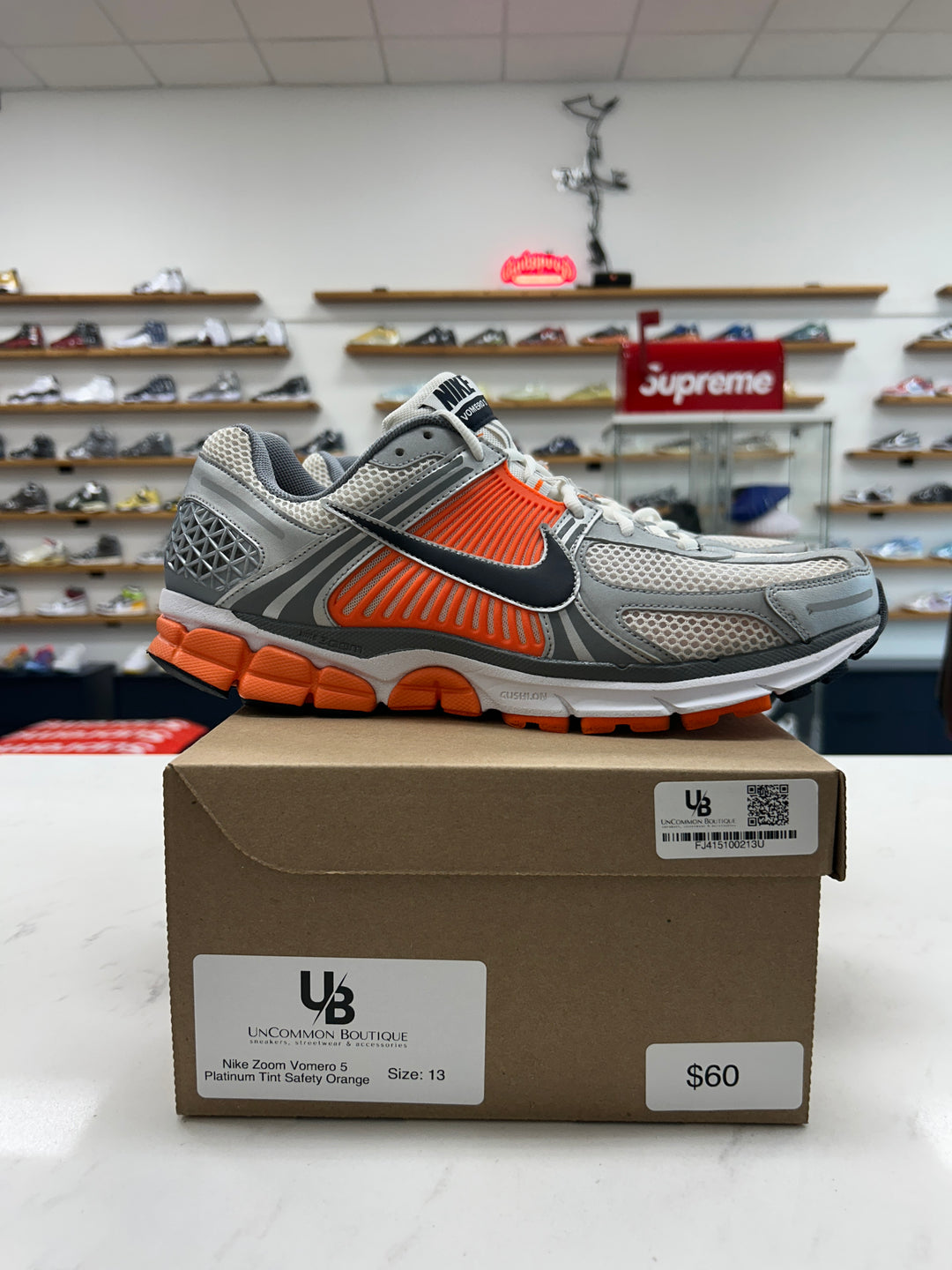 Nike Zoom Vomero 5 Platinum Tint Safety Orange - Worn