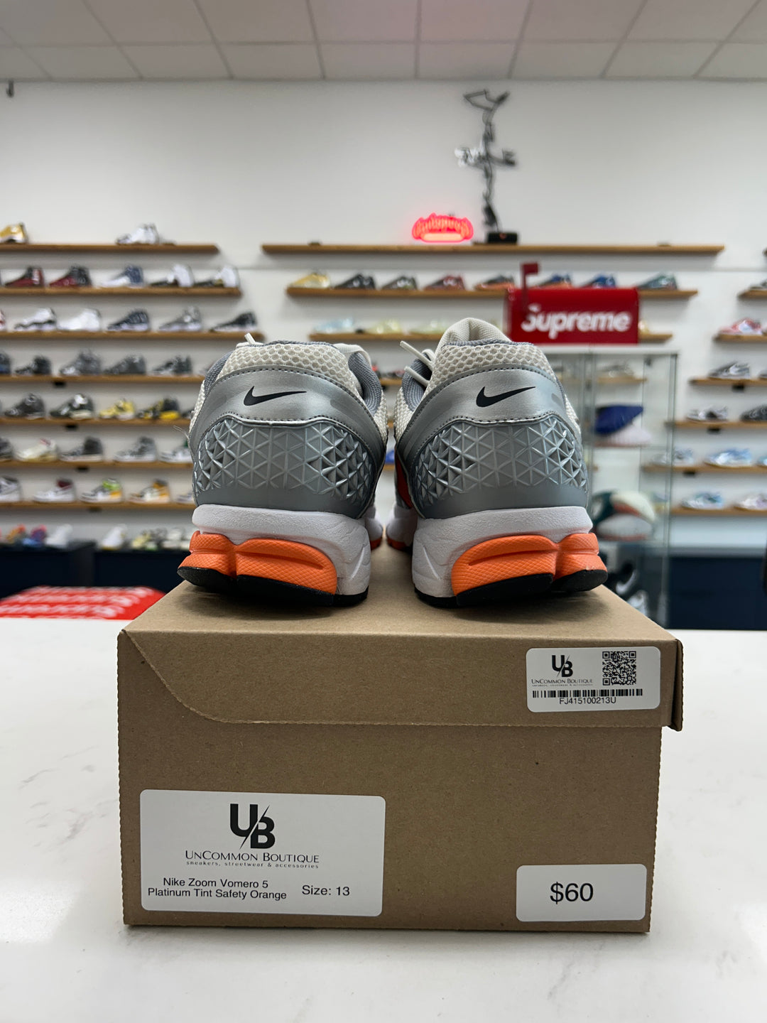 Nike Zoom Vomero 5 Platinum Tint Safety Orange - Worn