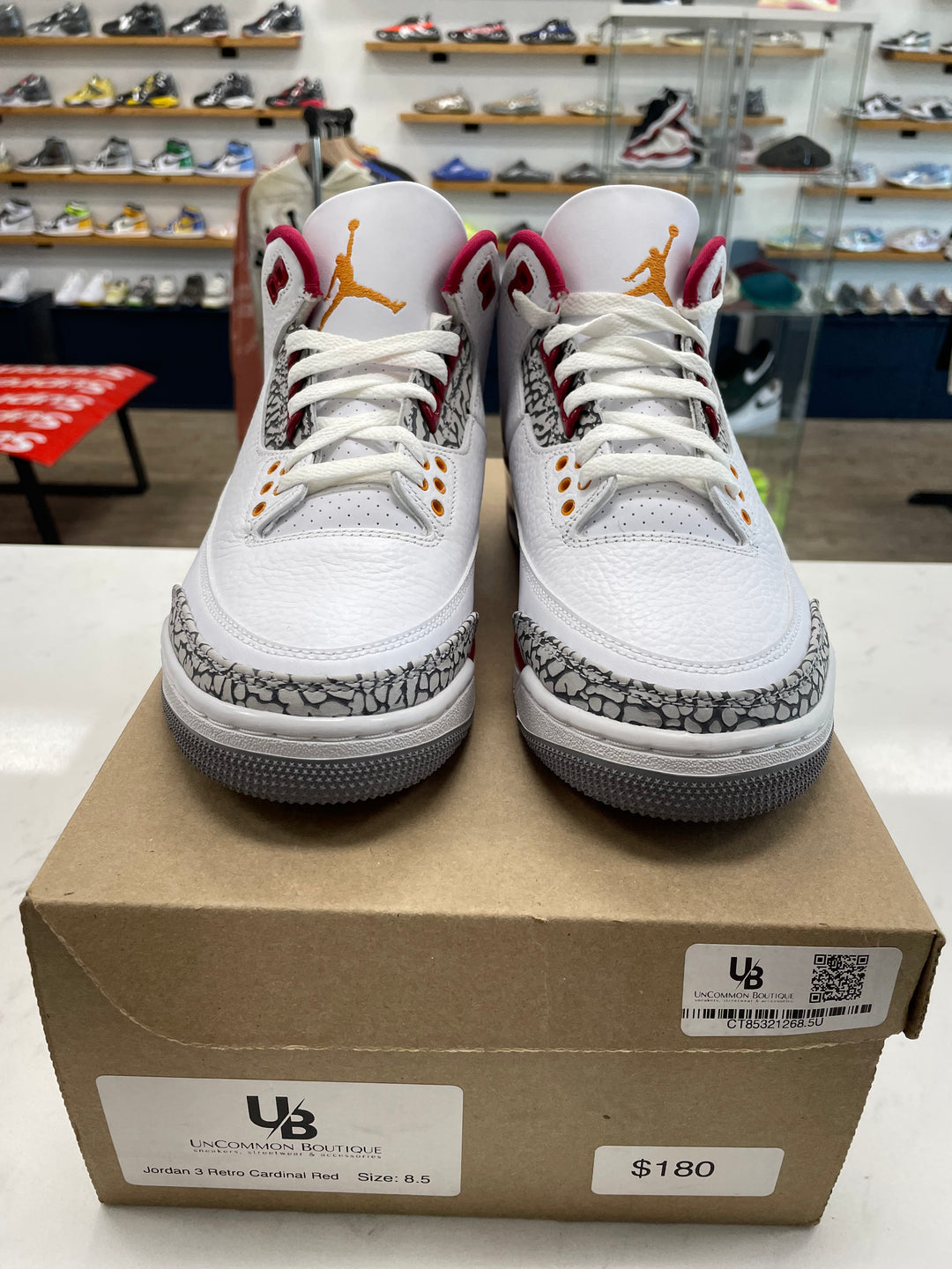 Jordan 3 Retro Cardinal Red - Worn
