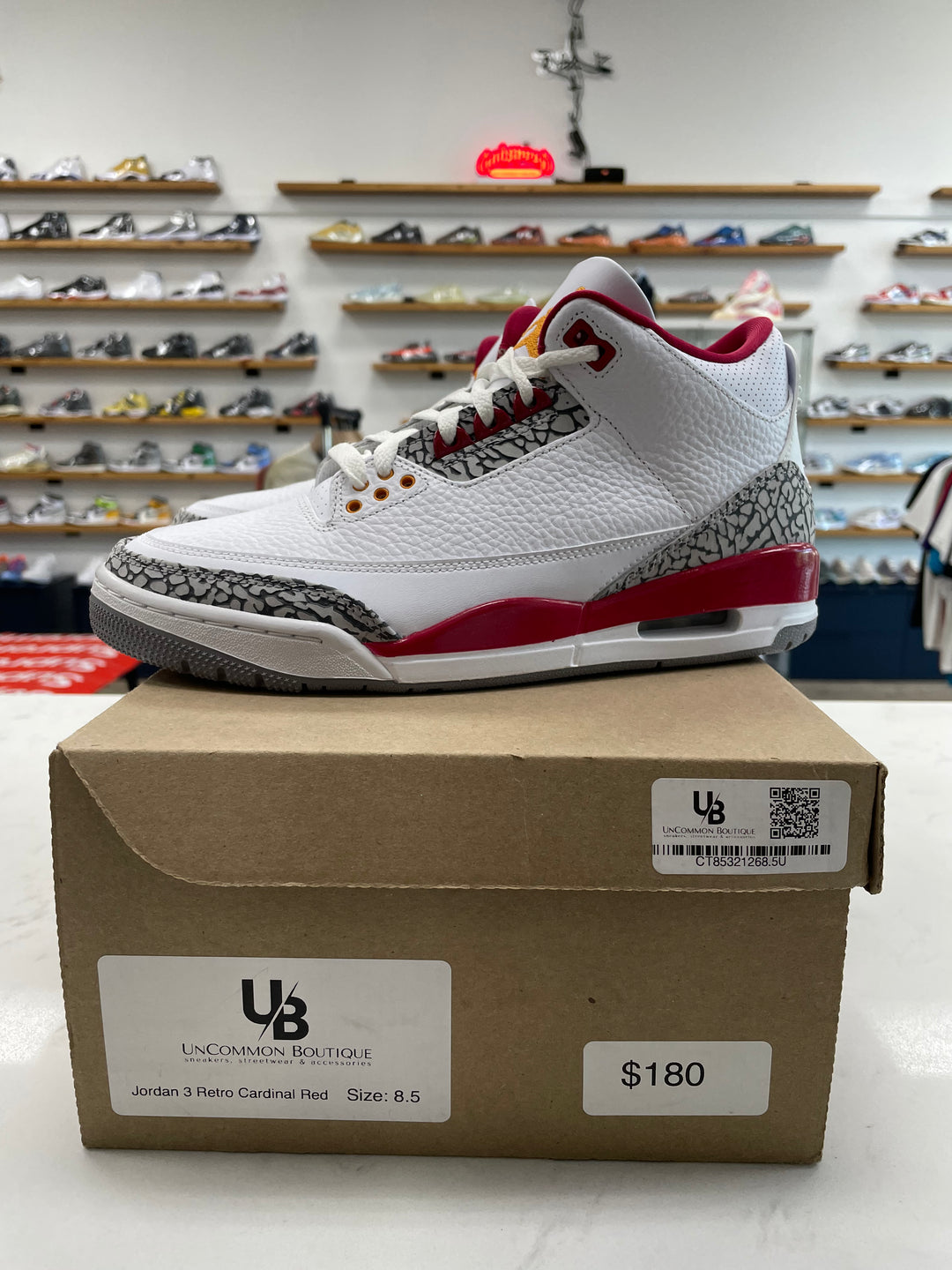 Jordan 3 Retro Cardinal Red - Worn