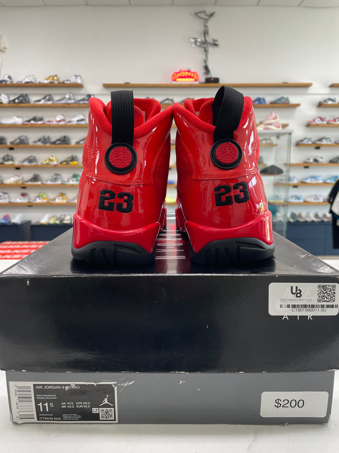 Jordan 9 Retro Chile Red - Worn