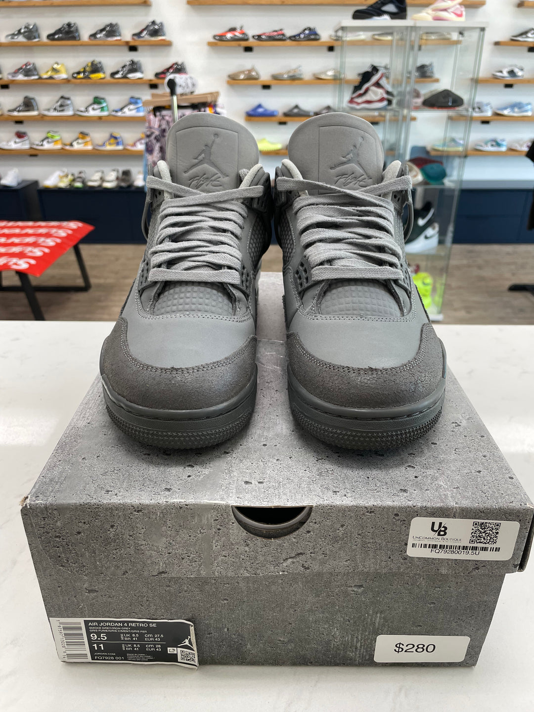 Jordan 4 Retro SE Paris Olympics Wet Cement - Worn
