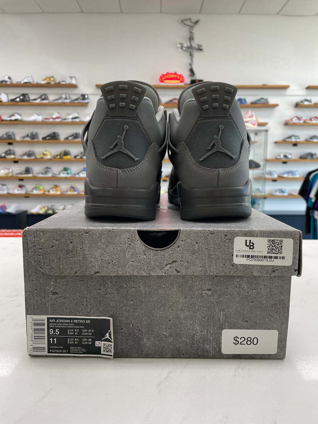 Jordan 4 Retro SE Paris Olympics Wet Cement - Worn